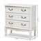 Baxton Studio Gabrielle White-Finished 3-Drawer Wood Dresser 162-10261 - alternate 4